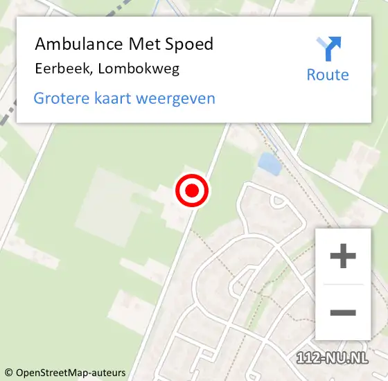 Locatie op kaart van de 112 melding: Ambulance Met Spoed Naar Eerbeek, Lombokweg op 15 februari 2015 14:56