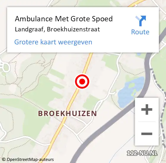 Locatie op kaart van de 112 melding: Ambulance Met Grote Spoed Naar Landgraaf, Broekhuizenstraat op 15 februari 2015 15:05