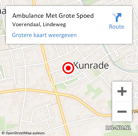 Locatie op kaart van de 112 melding: Ambulance Met Grote Spoed Naar Voerendaal, Lindeweg op 15 februari 2015 15:56