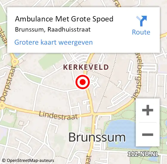 Locatie op kaart van de 112 melding: Ambulance Met Grote Spoed Naar Brunssum, Raadhuisstraat op 15 februari 2015 16:03