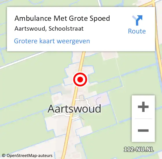 Locatie op kaart van de 112 melding: Ambulance Met Grote Spoed Naar Aartswoud, Schoolstraat op 15 februari 2015 16:19