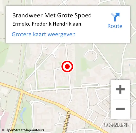 Locatie op kaart van de 112 melding: Brandweer Met Grote Spoed Naar Ermelo, Frederik Hendriklaan op 15 februari 2015 16:39