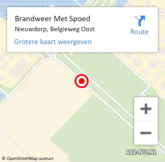 Locatie op kaart van de 112 melding: Brandweer Met Spoed Naar Nieuwdorp, Belgieweg Oost op 29 oktober 2013 22:18