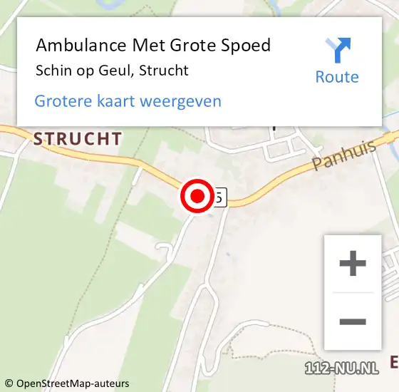 Locatie op kaart van de 112 melding: Ambulance Met Grote Spoed Naar Schin op Geul, Strucht op 15 februari 2015 19:09