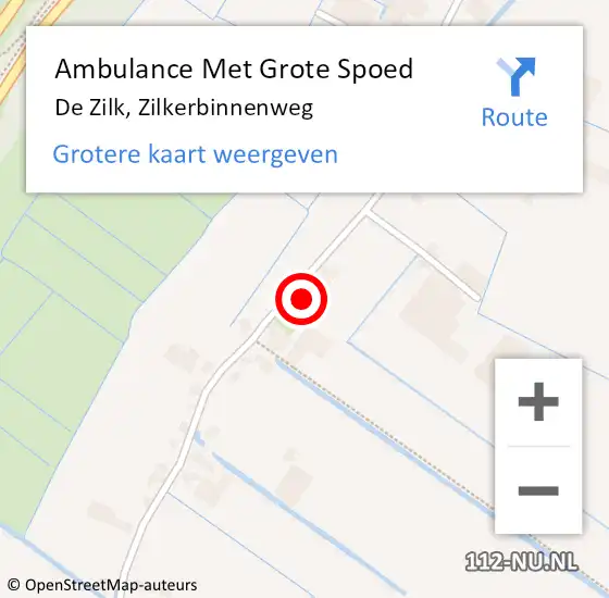 Locatie op kaart van de 112 melding: Ambulance Met Grote Spoed Naar De Zilk, Zilkerbinnenweg op 15 februari 2015 19:45