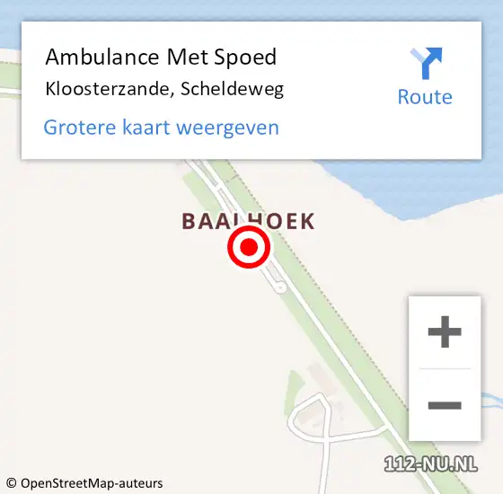 Locatie op kaart van de 112 melding: Ambulance Met Spoed Naar Kloosterzande, Scheldeweg op 15 februari 2015 20:22