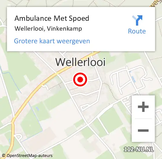 Locatie op kaart van de 112 melding: Ambulance Met Spoed Naar Wellerlooi, Vinkenkamp op 16 februari 2015 00:27