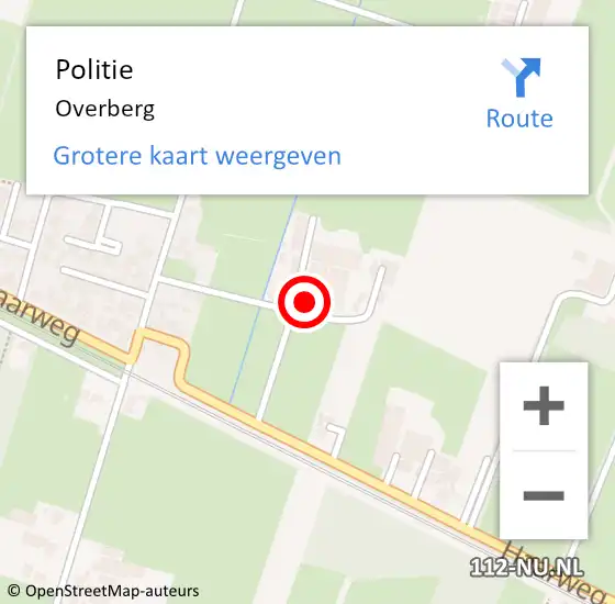 Locatie op kaart van de 112 melding: Politie Overberg op 29 oktober 2013 23:11