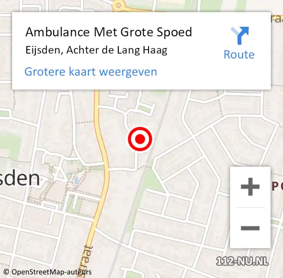 Locatie op kaart van de 112 melding: Ambulance Met Grote Spoed Naar Eijsden, Achter de Lang Haag op 16 februari 2015 03:40