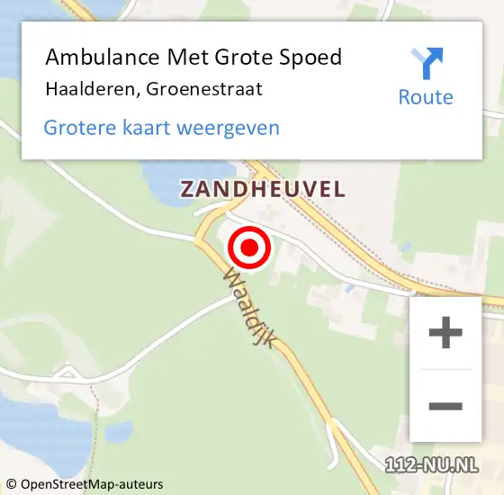 Locatie op kaart van de 112 melding: Ambulance Met Grote Spoed Naar Haalderen, Groenestraat op 16 februari 2015 08:31