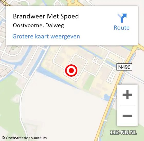 Locatie op kaart van de 112 melding: Brandweer Met Spoed Naar Oostvoorne, Dalweg op 29 oktober 2013 23:39