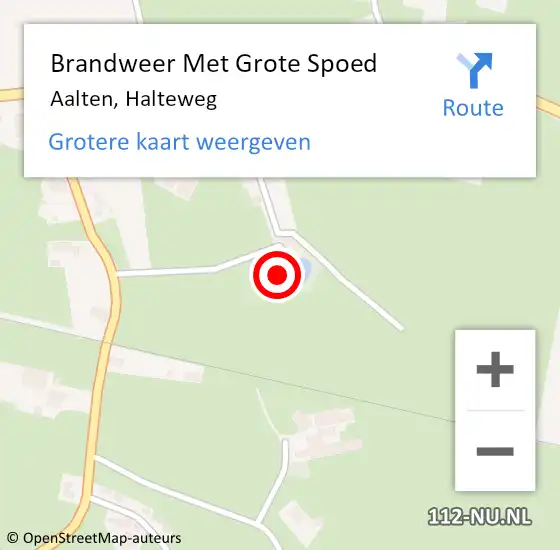 Locatie op kaart van de 112 melding: Brandweer Met Grote Spoed Naar Aalten, Halteweg op 16 februari 2015 09:11