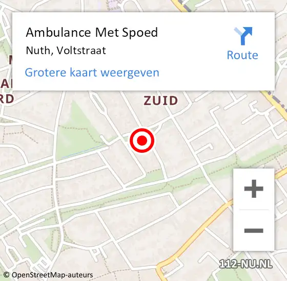 Locatie op kaart van de 112 melding: Ambulance Met Spoed Naar Nuth, Voltstraat op 16 februari 2015 09:26