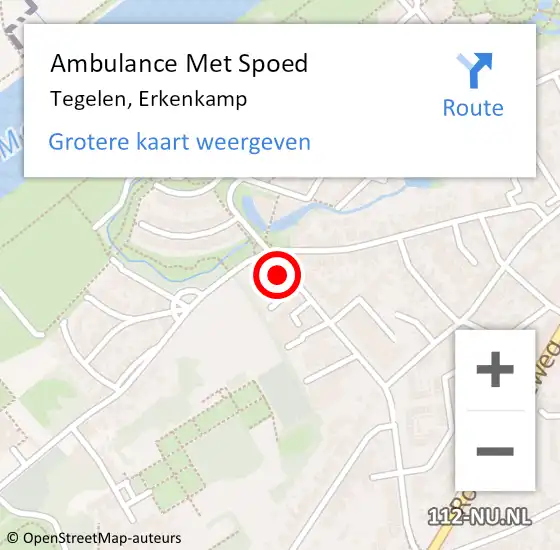 Locatie op kaart van de 112 melding: Ambulance Met Spoed Naar Tegelen, Erkenkamp op 16 februari 2015 12:06