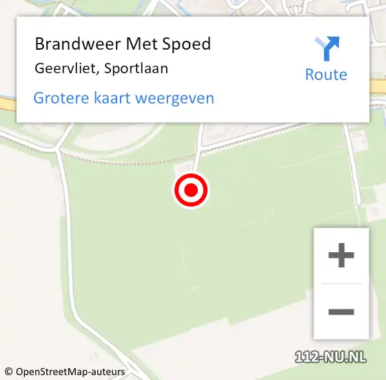 Locatie op kaart van de 112 melding: Brandweer Met Spoed Naar Geervliet, Sportlaan op 16 februari 2015 12:08