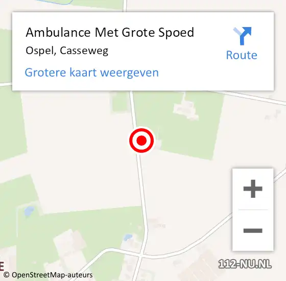 Locatie op kaart van de 112 melding: Ambulance Met Grote Spoed Naar Ospel, Casseweg op 16 februari 2015 13:16