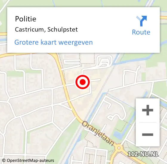 Locatie op kaart van de 112 melding: Politie Castricum, Schulpstet op 16 februari 2015 14:31