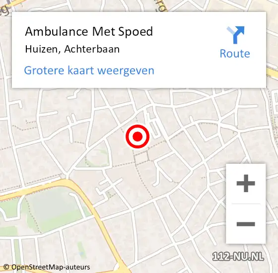 Locatie op kaart van de 112 melding: Ambulance Met Spoed Naar Huizen, Achterbaan op 16 februari 2015 14:49