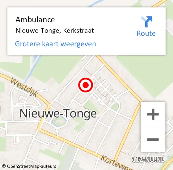 Locatie op kaart van de 112 melding: Ambulance Nieuwe-Tonge, Kerkstraat op 16 februari 2015 15:39