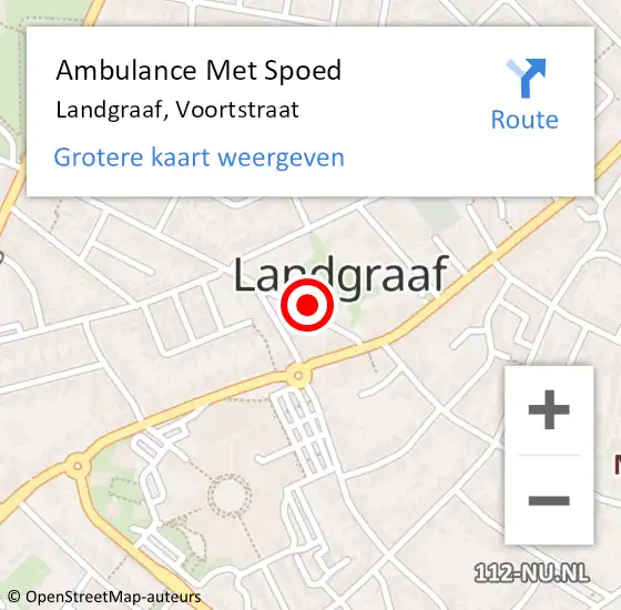 Locatie op kaart van de 112 melding: Ambulance Met Spoed Naar Landgraaf, Voortstraat op 16 februari 2015 15:44