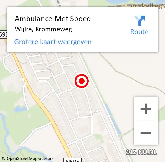 Locatie op kaart van de 112 melding: Ambulance Met Spoed Naar Wijlre, Krommeweg op 16 februari 2015 17:40