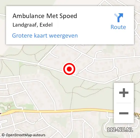 Locatie op kaart van de 112 melding: Ambulance Met Spoed Naar Landgraaf, Exdel op 16 februari 2015 17:57