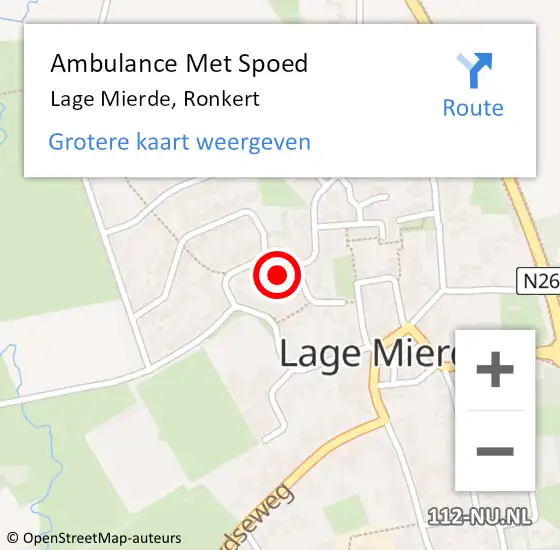 Locatie op kaart van de 112 melding: Ambulance Met Spoed Naar Lage Mierde, Ronkert op 16 februari 2015 20:07