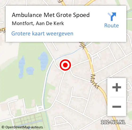 Locatie op kaart van de 112 melding: Ambulance Met Grote Spoed Naar Montfort, Aan De Kerk op 16 februari 2015 20:26