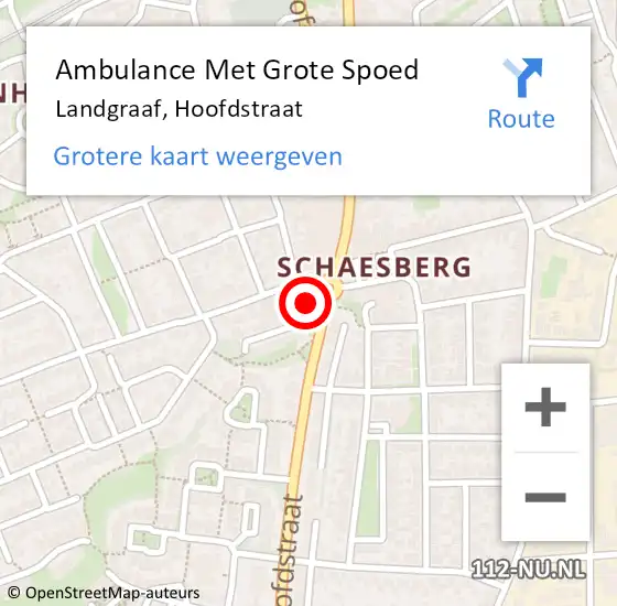 Locatie op kaart van de 112 melding: Ambulance Met Grote Spoed Naar Landgraaf, Hoofdstraat op 16 februari 2015 20:28