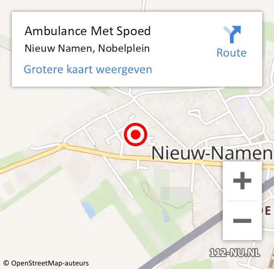 Locatie op kaart van de 112 melding: Ambulance Met Spoed Naar Nieuw Namen, Nobelplein op 16 februari 2015 21:38