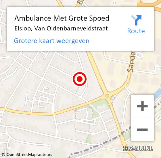 Locatie op kaart van de 112 melding: Ambulance Met Grote Spoed Naar Elsloo, Van Oldenbarneveldstraat op 16 februari 2015 22:12