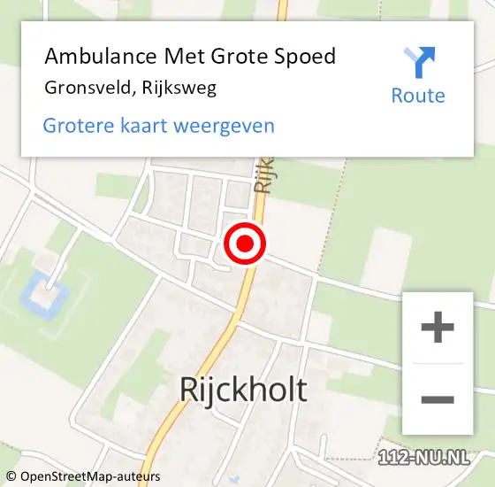 Locatie op kaart van de 112 melding: Ambulance Met Grote Spoed Naar Gronsveld, Rijksweg op 16 februari 2015 23:14