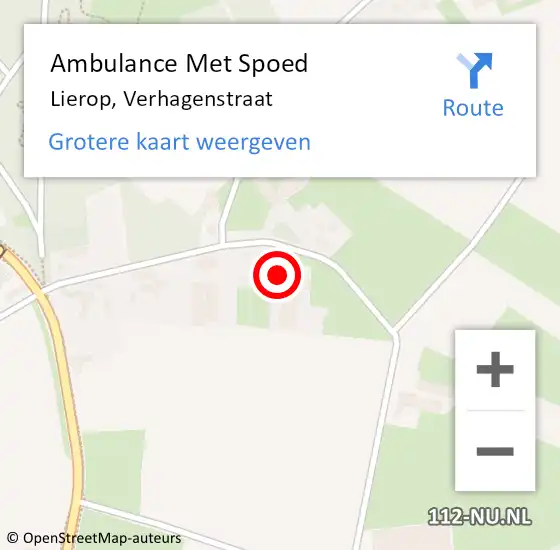 Locatie op kaart van de 112 melding: Ambulance Met Spoed Naar Lierop, Verhagenstraat op 17 februari 2015 00:04