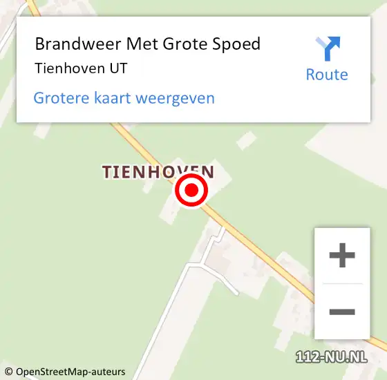 Locatie op kaart van de 112 melding: Brandweer Met Grote Spoed Naar Tienhoven UT op 17 februari 2015 01:17