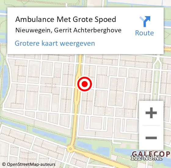 Locatie op kaart van de 112 melding: Ambulance Met Grote Spoed Naar Nieuwegein, Gerrit Achterberghove op 30 oktober 2013 07:10