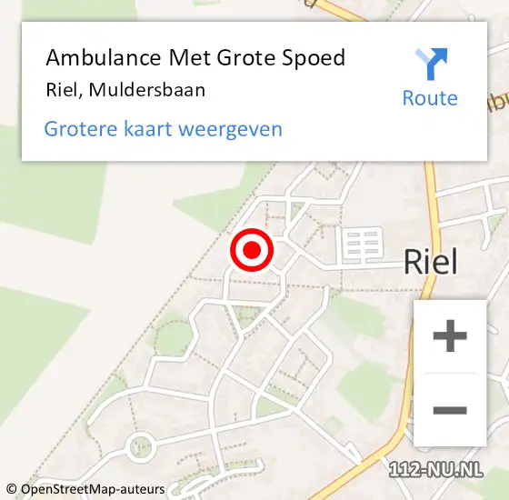 Locatie op kaart van de 112 melding: Ambulance Met Grote Spoed Naar Riel, Muldersbaan op 17 februari 2015 05:52