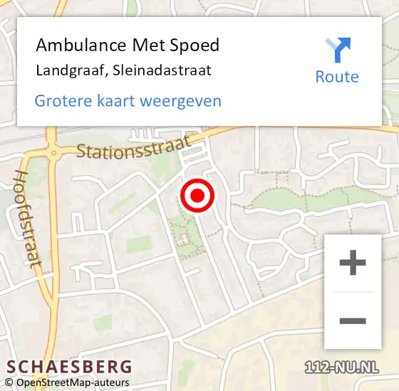 Locatie op kaart van de 112 melding: Ambulance Met Spoed Naar Landgraaf, Sleinadastraat op 17 februari 2015 06:05