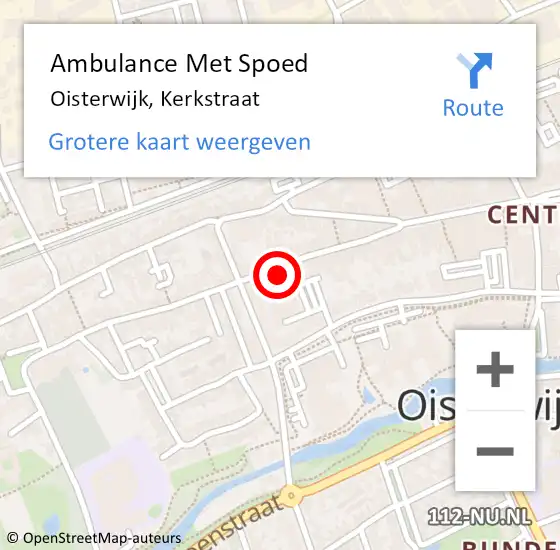 Locatie op kaart van de 112 melding: Ambulance Met Spoed Naar Oisterwijk, Kerkstraat op 17 februari 2015 08:13