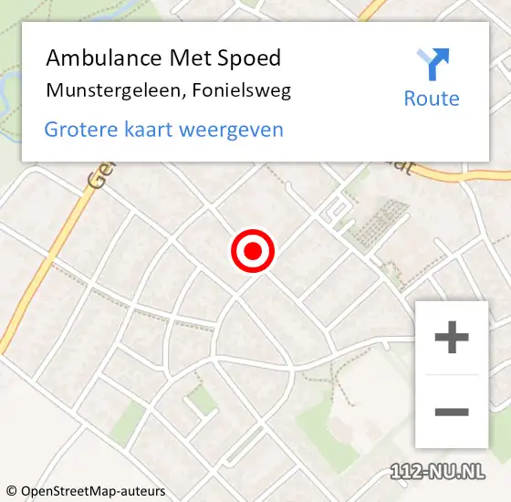Locatie op kaart van de 112 melding: Ambulance Met Spoed Naar Munstergeleen, Fonielsweg op 17 februari 2015 08:22