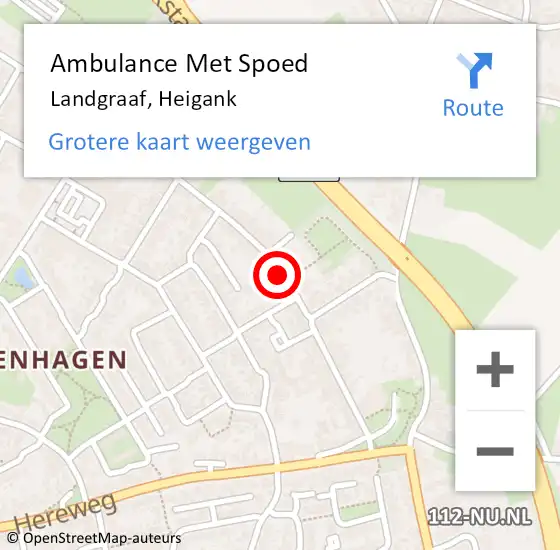 Locatie op kaart van de 112 melding: Ambulance Met Spoed Naar Landgraaf, Heigank op 17 februari 2015 08:49