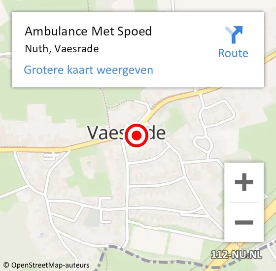 Locatie op kaart van de 112 melding: Ambulance Met Spoed Naar Nuth, Vaesrade op 17 februari 2015 09:00