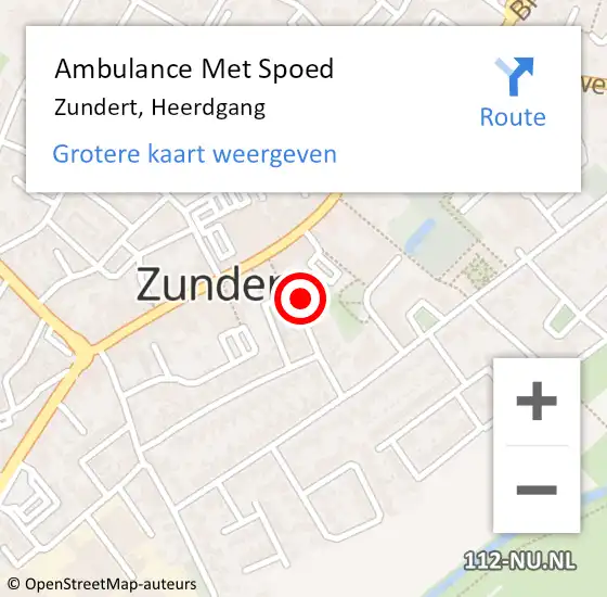 Locatie op kaart van de 112 melding: Ambulance Met Spoed Naar Zundert, Heerdgang op 17 februari 2015 09:14