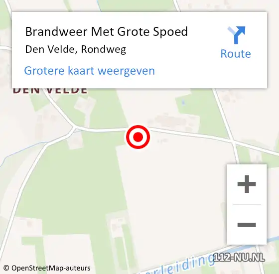 Locatie op kaart van de 112 melding: Brandweer Met Grote Spoed Naar Den Velde, Rondweg op 30 oktober 2013 07:50