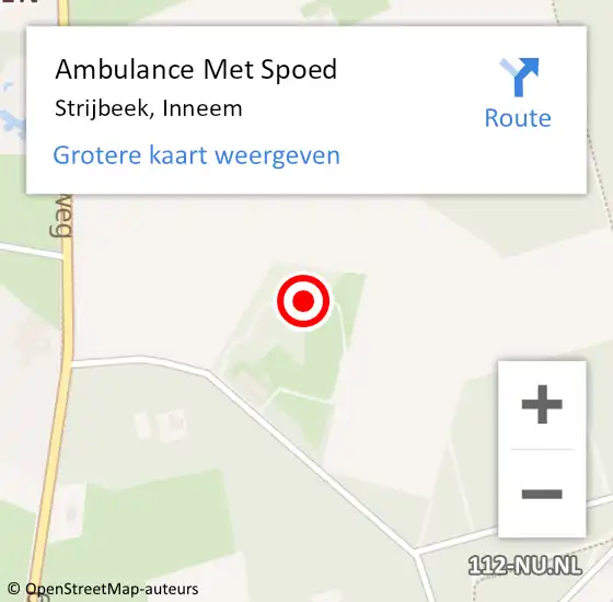 Locatie op kaart van de 112 melding: Ambulance Met Spoed Naar Strijbeek, Inneem op 17 februari 2015 10:42