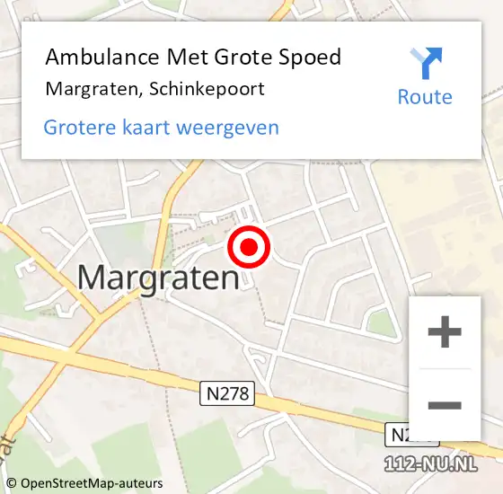 Locatie op kaart van de 112 melding: Ambulance Met Grote Spoed Naar Margraten, Schinkepoort op 17 februari 2015 10:47