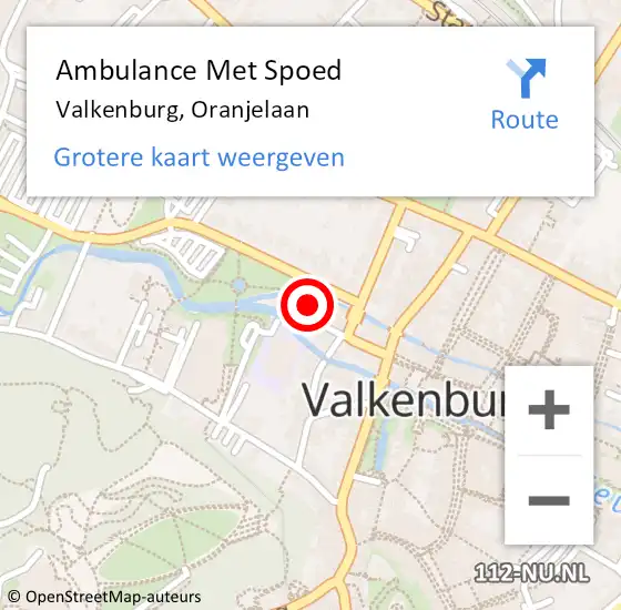 Locatie op kaart van de 112 melding: Ambulance Met Spoed Naar Valkenburg, Oranjelaan op 17 februari 2015 11:05