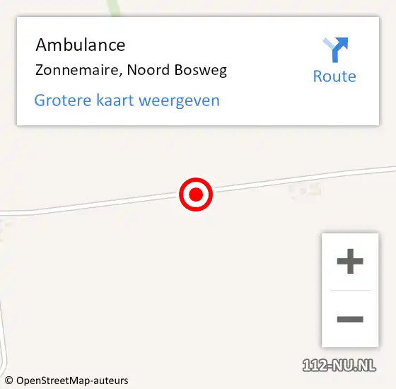 Locatie op kaart van de 112 melding: Ambulance Zonnemaire, Noord Bosweg op 17 februari 2015 11:30