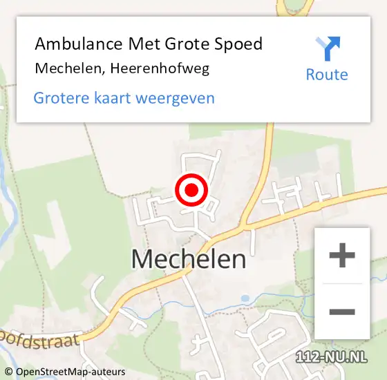 Locatie op kaart van de 112 melding: Ambulance Met Grote Spoed Naar Mechelen, Heerenhofweg op 17 februari 2015 12:35