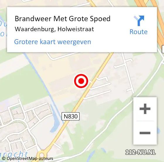 Locatie op kaart van de 112 melding: Brandweer Met Grote Spoed Naar Waardenburg, Holweistraat op 17 februari 2015 13:34