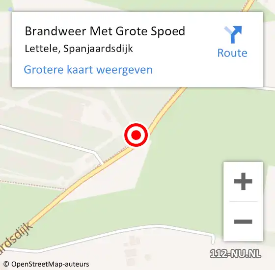 Locatie op kaart van de 112 melding: Brandweer Met Grote Spoed Naar Lettele, Spanjaardsdijk op 17 februari 2015 14:02